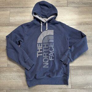 The North Face Mens Large Blue Spell Out Pullover Outdoor Hoodie Mountain M